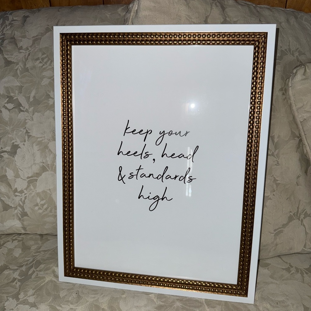 Gold and White Framed Inspirational Quote